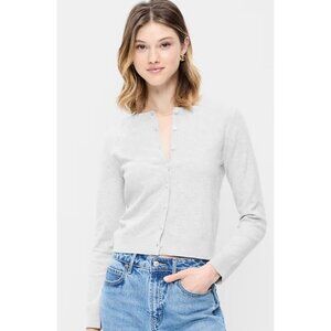 OLD NAVY Heather Gray Lightweight Soft Long Sleeve Crewneck Cardigan NWT Small